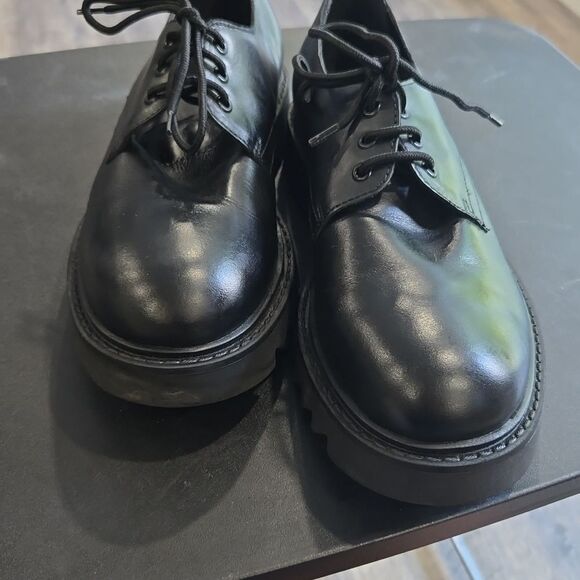 ? Zara Patent Leather Derby Platform Shoes main image 6